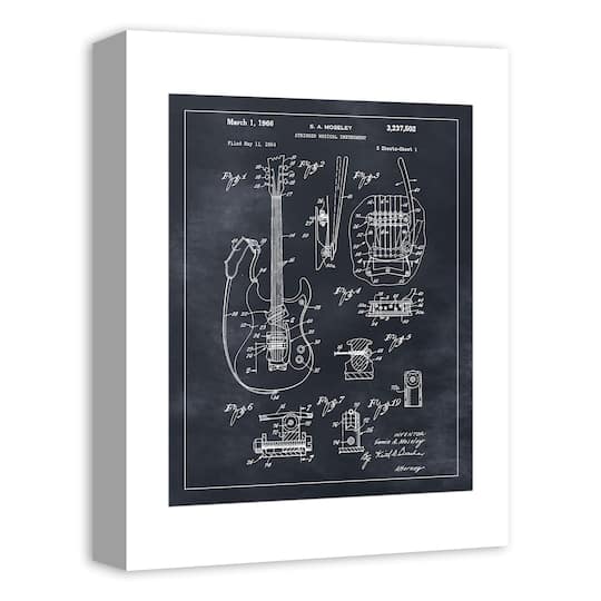 Guitar Patent 12" x 16" Canvas Wall Art
